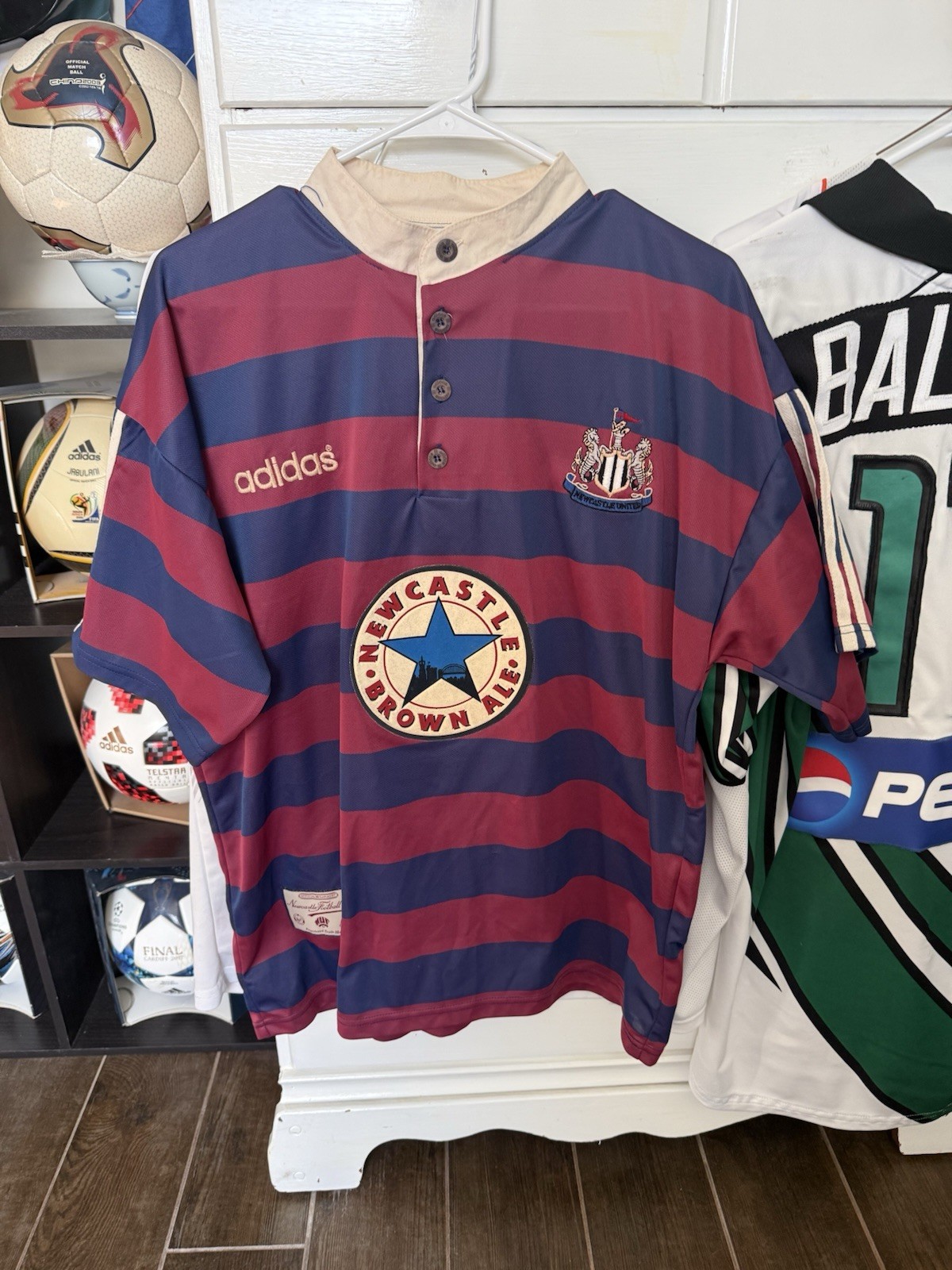 Vintage Adidas 1995 96 Newcastle United Away Soccer Jersey Not Reissue Original.