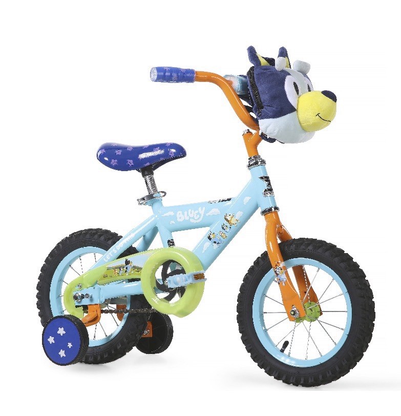 Bluey 12" Kids Bike Blue Orange Green Training Wheels Basket