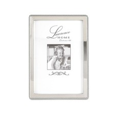 Silver Metal 4x6 Picture Frame with Delicate Outer Border of Beads