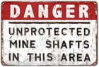Vintage Tin Metal Sign Decor Danger Mine Shafts Metal Sign Wall Plaque Steel Pos