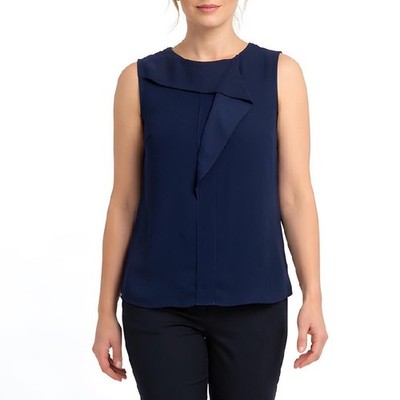 Zara Basic Navy Sleeveless Blouse M, Minimalist Tank, Business Casual Damen Top