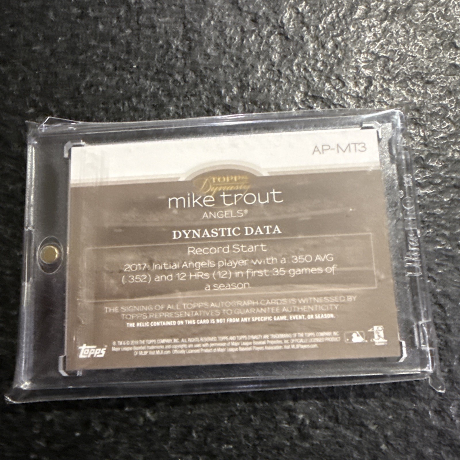 2018 Topps Dynasty Baseball Mike Trout Auto Game Used Tag 1/1! Angels! view 3