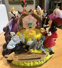 2004 Disney Villains Statue Snow Globe Evil Grim Grinning Ghost In Original Box