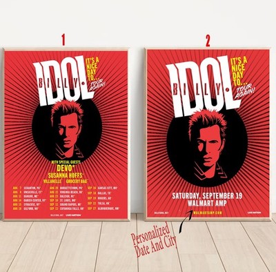 Custom Billy Idol It s A Nice Day To Tour Again 2026 North America Poster