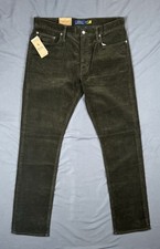 polo ralph lauren varick slim straight corduroy Pants 34X34 Moss Olive Green RL