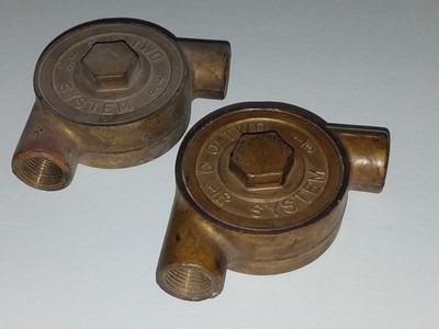 Lot of (2) C-O-TWO Systems 1/16'' x 1/8'' Brass Corner Pulley