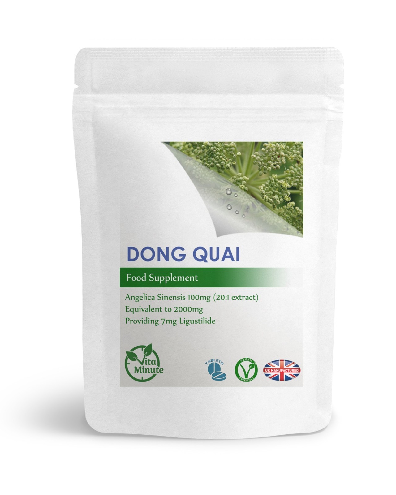 100 x Dong Quai (Angelica Sinensis) 2000mg Tablets, Menopause General Health, UK