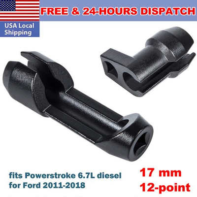 #ad 17mm Fuel Injector Line Flare Nut Socket Kit For Ford Power Stroke 6.7L Diesel $35.00