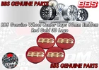 New BBS Genuine Wheel Center Caps 80mm Emblem Red Gold 3D Logo P5624237 Set 4pcs