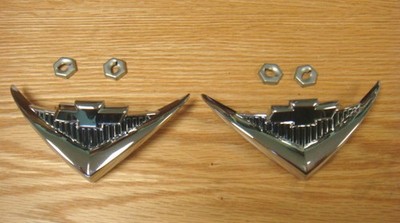 1955 CHEVY  V-8 EMBLEMS under tail lamps ** USA MADE **