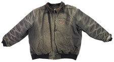 CARHARTT 101228 Men's 3XL Black Bankston Santa Fe Quilted Flannel Lined Jacket