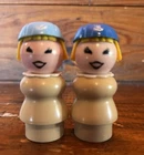 Vintage Fisher Price Little People Rare Stewardess with Light Blue Cap HTF