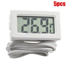 5Pcs White Aquarium Temperature Gauge Lcd Digital Thermometer For Fish Tank N hz