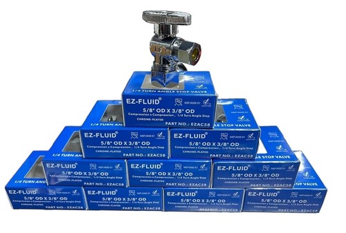 10 Pack Heavy Duty Angle Stop Valve 1/2" Compression Water Shut Off Valves