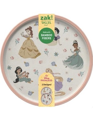 Zak Designs ~ 2 Pack Melamine DISNEY PRINCESS Kids 8'' Diameter Plates New READ
