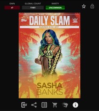 DIGITAL Topps WWE Slam 21 DAILY SLAM June Orange - SASHA BANKS 11,401cc