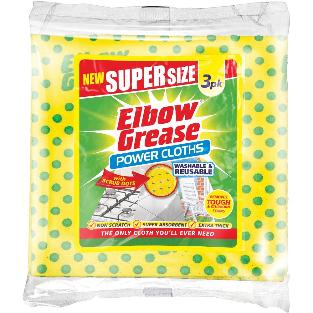 Elbow Grease Super Size Power Cloths 3pk