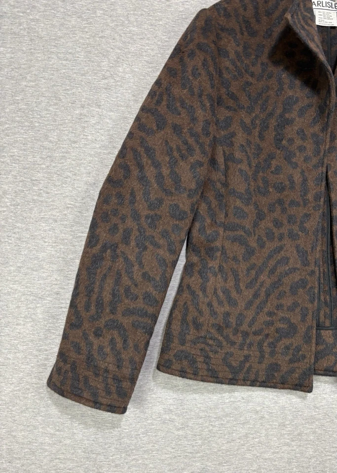 Carlisle Jacket Women's 8 Animal Leopard Print Angora Wool Old Money Vintage - Image 3 of 4