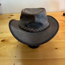 Barmah Australian Cattle Leather Hat Size Small Eddie Bauer 1024 Squashy Oiled