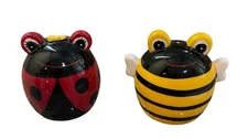 Ceramic Salt & Pepper Shakers Novelty Kitchen Decor bumblebee Ladybug