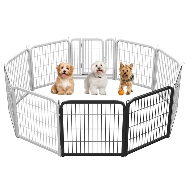 2 Panels Dog Playpen Metal Pet Puppy Pen Small Animals Exercise Fence 60cm High