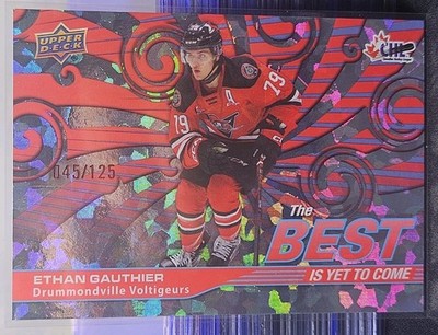 23-24 UD CHL Ethan Gauthier The Best Is Yet To Come     Red Variant #/125