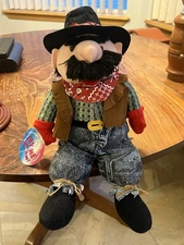 Vintage PBC Caroling Cowboy Animated Musical Doll Sings Christmas Songs Works