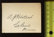 Andrew Volstead (A.J. Volstead) United States Representative Signed Piece BZ2076