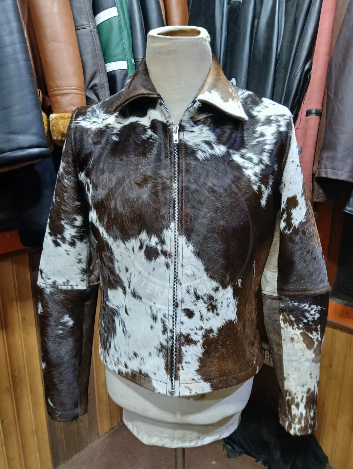 PONY Giacca uomo vera pelle di mucca capelli naturali pelle di cavallo western biker