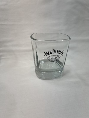 Jack Daniel's Whiskey Square Rocks/Lowball Glasses Black ''Old No.7''