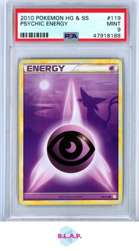PSYCHIC ENERGY POKEMON #119 2010 HG&SS NON HOLO ENGLISH PSA 9