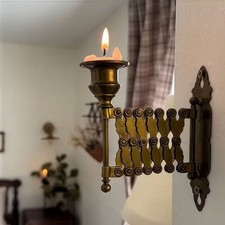Vintage Retractable Candle Holder Telescopic Adjustable Wall-Mounted Candlestick