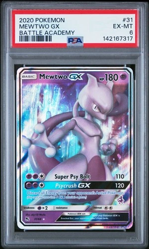 2020 POKEMON BATTLE ACADEMY #31 MEWTWO GX PSA 6