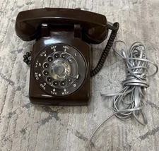 Vintage Northern Telecom Brown Rotary Desk Top Telephone TESTED!