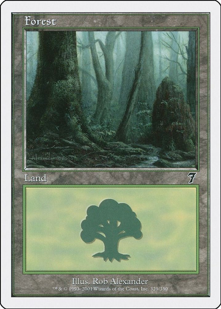 2001 Magic: The Gathering: 7th Edition - Forest 329 (#329, Land, Lightly Played)