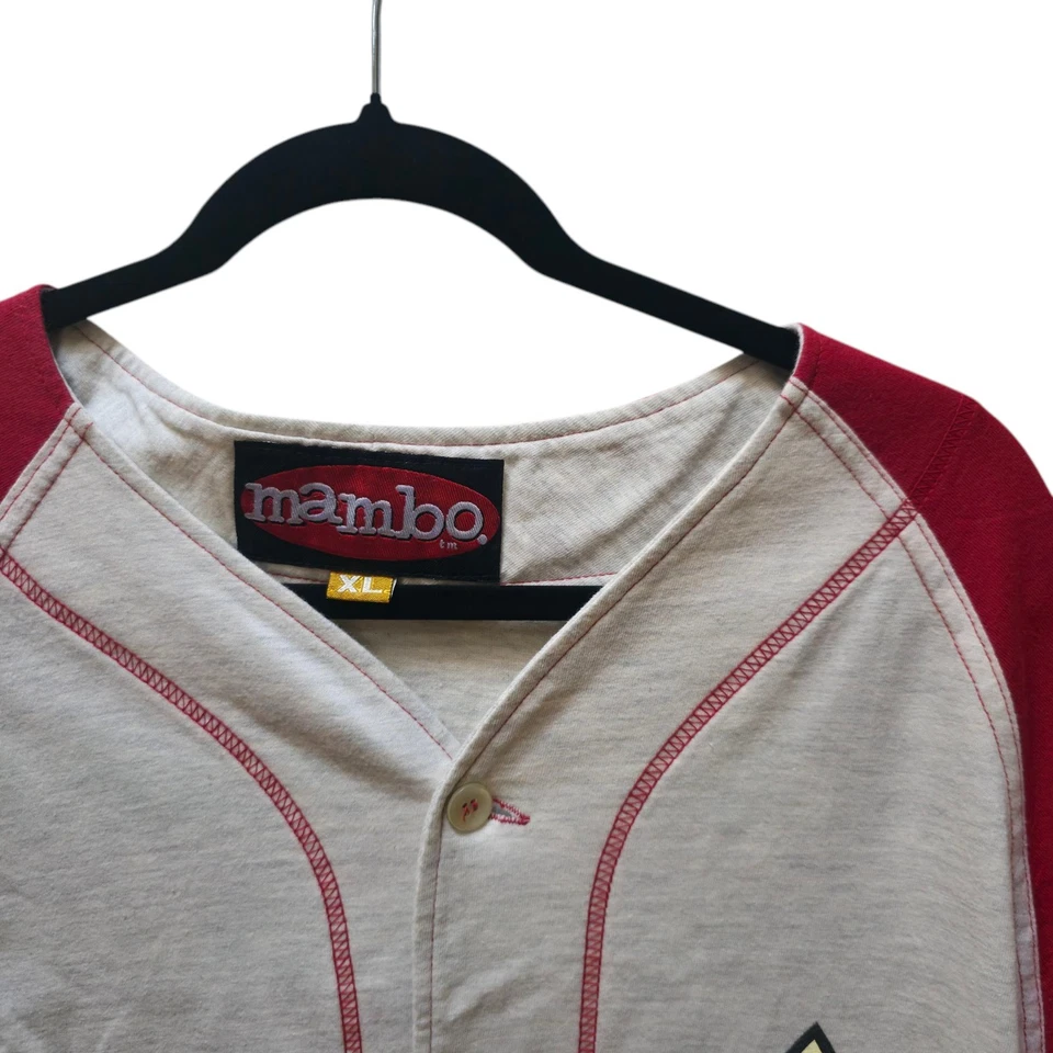 Mambo Loud Shirt Vintage Baseball Jersey Button Up Mens Size XL Rare 90s Y2K Aus - image 2 of 4