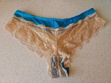 True Vintage Victoria's Secret Satin Lace Shimmer Cheeky Panties Large