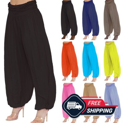 #ad #ad Womens Italian Alibaba Trousers Ladies Baggy Harem Pants Summer Yoga UK 8 22 GBP 12.49