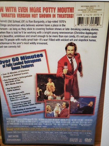 Anchorman: The Legend of Ron Burgundy (DVD, 2004, Extended Ed) disc only & art - 第 2/2 張圖片