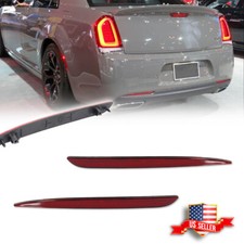 OE-Style Red Lens Rear Bumper Reflectors Lights For 2015-2022 Chrysler 300 300C