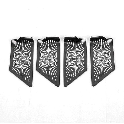 Para Toyota Crown 2023-2024 Negro Acero Puerta Interior Tazón Cuerno Cubierta Altavoz Borde - Imagen 2 de 6