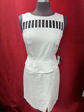 ADRIANNA PAPELL DRESS/WHITE /RETAIL$160/SIZE 4/LINED/LENGTH 38"/COTTON