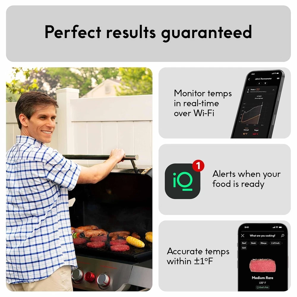 Bluetooth Meat Thermometer with Quad Sensors & Ultra-Thin Probe for Precision Bluetooth Meat Thermometer with Quad Sensors & Ultra-Thin Probe for Precision