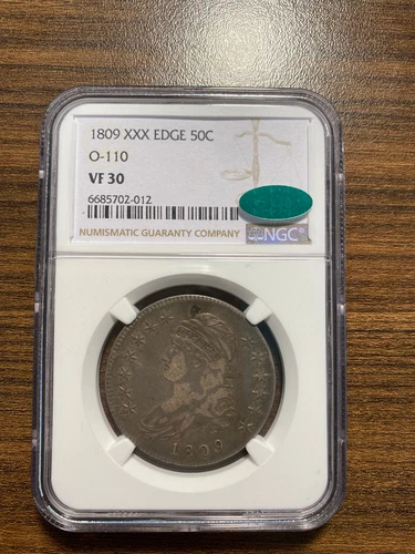 1809-P 50C Overton 110 XXX Edge Capped Bust Half Dollar 50C NGC VF 30 CAC RARE