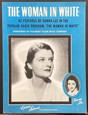 1939 "THE WOMAN IN WHITE" OTR RADIO SOAP OPERA SHOW SHEET MUSIC - NURSE MEDICAL