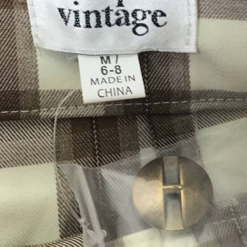 UNIQUE VINTAGE SZ M brown plaid high waist retro style skort short NWT B88 - Picture 8 of 10