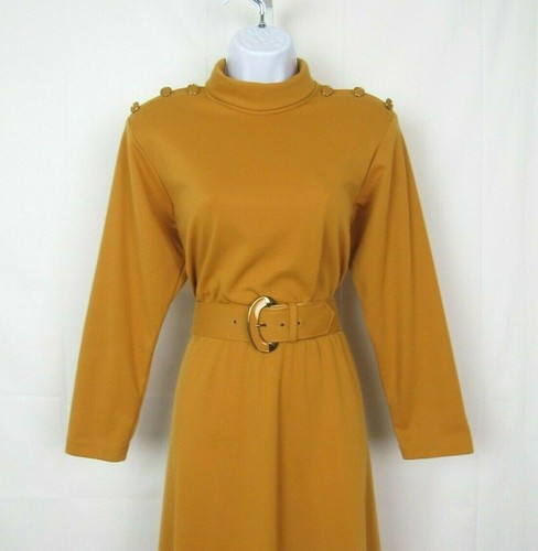 VTG 1960s PANTONE IMPROMPTU DRESS & BELT SIZE 14 PETITE ENAMEL BUCKLE USA MADE - Picture 2 of 8