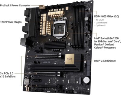 ASUS ProArt Z490-Creator 10G LGA1200 - ProCreator, Thunderbolt3x2, 10G LAN