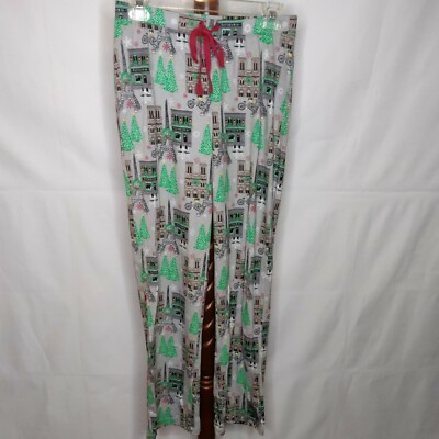 Cynthia Rowley Sleepwear woman's XS pants multicolor elastic waist Winter  theme