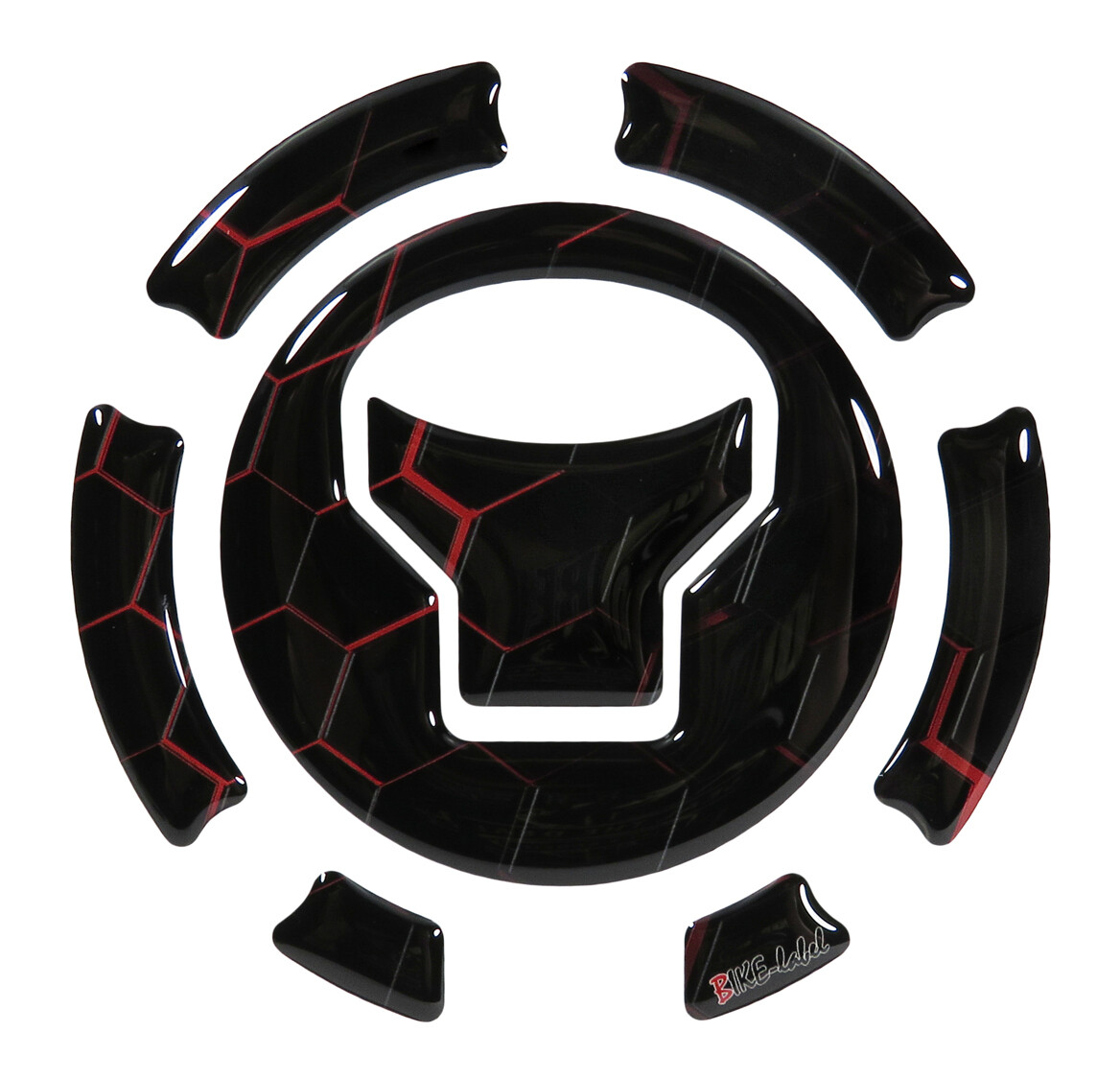 Fuel Cap Gel Pad Honeycomb Red Motorcycle Protector Universal Compatible For ...